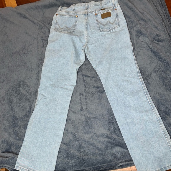 Wrangler Jeans Men 34 X 32 A002 - 4020 Light Denim Whitewash Cowboy Rodeo Style - Picture 6 of 12